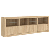 Sideboard with LED Lights Sonoma Oak 202x37x67 cm 3209011