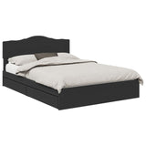 Storage Bed with Headboard Black 150 x 200 cm Engineered Wood 3413083