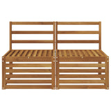 2 Piece Outdoor Middle Sofa Solid Acacia Wood Natural 900494