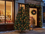 6FT Dark Green Pre-Lit Christmas Tree with Multicolor Lights, Pointed PVC, 629 Tips, 3-Section Auto 38519794