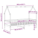Kids' House Bed Frame without Mattress White 80x200 cm Pine 850705