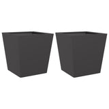 ZNTS Garden Planters Black 2 pcs 40x40x40 cm Steel 851053