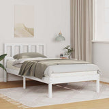 Bed Frame with Headboard White 75 x 190 cm Solid Pine Wood 872258