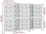 Room Divider 5 Panels Brown Solid Wood Paulownia 358869