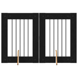 Dog Gate with Stands 2 pcs Black Oak 60 x 80 cm Engineered Wood 892091