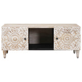 Coffee Table White 100 x 54 x 40 cm Solid Mango Wood 4018380