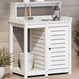Potting Table with Shelves White 82.5x50x109.5 cm Solid Wood Pine 832423