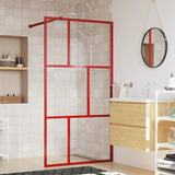 Walk-in Shower Wall with Clear ESG Glass Red 100x195 cm 154956