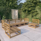 6 Piece Garden Lounge Set Honey Brown Solid Pinewood 3075402