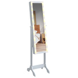 Free-Standing Mirror with LED White 34x37x146 cm 351766