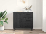 Sideboard Black Oak 69.5 x 34 x 90 cm Engineered Wood and Iron 881647
