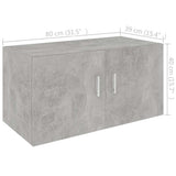802799 Wall Mounted Cabinet Concrete Grey 80x39x40 cm Engineered Wood