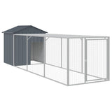 Chicken Cage with Run Anthracite 117x405x123 cm Galvanised Steel 3189069