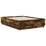 Bed Frame Smoked Oak 150 x 200 cm Engineered Wood 3408156