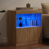Sideboard with LED Lights Sonoma Oak 60x37x67 cm 836653