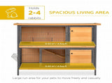 Rabbit Hutch Outdoor Guinea Pig Hutch Bunny Cage Metal Frame with No-Leak Tray Openable Roof Light T3398P347537