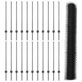 Welded Wire Fence 50 x 1 m PVC-Coated Steel Grey Mesh 3336895