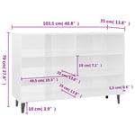Sideboard High Gloss White 103.5x35x70 cm Engineered Wood 806046