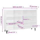 Sideboard High Gloss White 103.5x35x70 cm Engineered Wood 806046