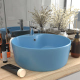 Luxury Wash Basin with Overflow Matt Light Blue 36x13 cm Ceramic 147033