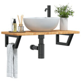 Basin Shelf Wall Mounted Steel and Solid Wood Oak 3302339