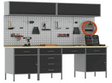 Work Cabinet Set with Drawer with Storage Manual 10 pcs Black 3321480