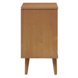 Bedside Cabinet MOLDE Brown 40x35x65 cm Solid Wood Pine 350498