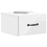 Wall-Mounted Bedside Cabinet with Drawer 2 pcs High Gloss White 898604