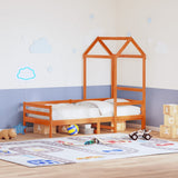 Kids' Bed Roof Wax Brown 118x70x176.5 cm Solid Wood Pine 846987
