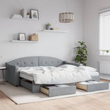 Daybed with Trundle and Drawers Dark Grey 90x190 cm Fabric 3197606