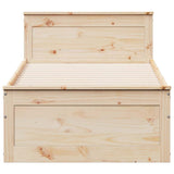 Bed Frame without Mattress with Headboard 75x190 cm Small Single Solid Wood Pine 3308789