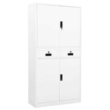 Office Cabinet White 90x40x180 cm Steel 336417