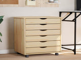 Rolling Cabinet with Drawers MOSS Clear Varnish Solid Pine wood 42032401