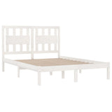 Bed Frame without Mattress White Solid Wood Super King 3103949