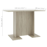 ZNTS Dining Table Sonoma Oak 110x60x75 cm Engineered Wood 800246