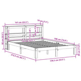 ZNTS Bed Frame with Headboard without Mattress 135x190 cm Double 3306037