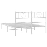 Metal Bed Frame without Mattress with Headboard White 120x200cm 355510