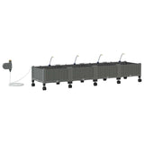 Garden Planter with Irrigation&Wheels 4 pcs Light Grey PP 3423146