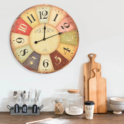 ZNTS Vintage Wall Clock Colourful 60 cm 325181