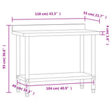 Kitchen Work Table with Backsplash 110x55x93 cm Stainless Steel 376458
