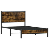 Metal Bed Frame without Mattress Smoked Oak 100x200 cm 4007809