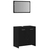 Bathroom Furniture Set 4 pcs Black Oak 30 x 30 x 183.5 cm 3332562