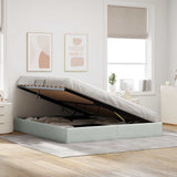 Storage Bed with Mattress Light Grey 180 x 200 cm Velvet 3370112