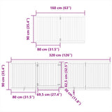 Dog Gate with Door Foldable 6 Panels Black 480 cm Poplar Wood 3155685