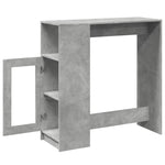 ZNTS Bar Table with Racks Concrete Grey 101x40x103.5 cm Engineered Wood 854367