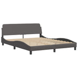 Bed Frame with LED without Mattress "Zadar" Grey 160x200 cm 3214120