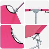 Sun Lounger Folding 2 pcs Pink 58 x 188 x 77cm Polyester 42003066