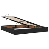 Storage Bed with Mattress Black 200 x 200 cm Fabric 3370036