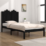 3103772 Bed Frame without Mattress Black Solid Wood 100x200 cm