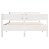Bed Frame without Mattress White 140x200 cm Solid Wood Pine 3306928